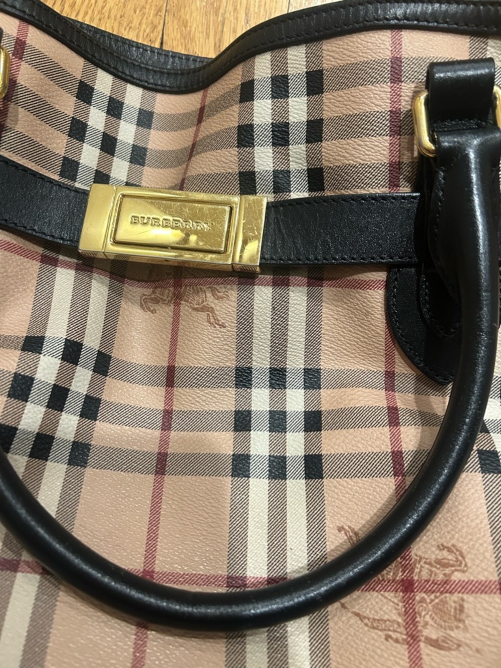 Burberry Haymarket Check Coated Canvas Crossbody Bag Purse - Picture 10 of 11